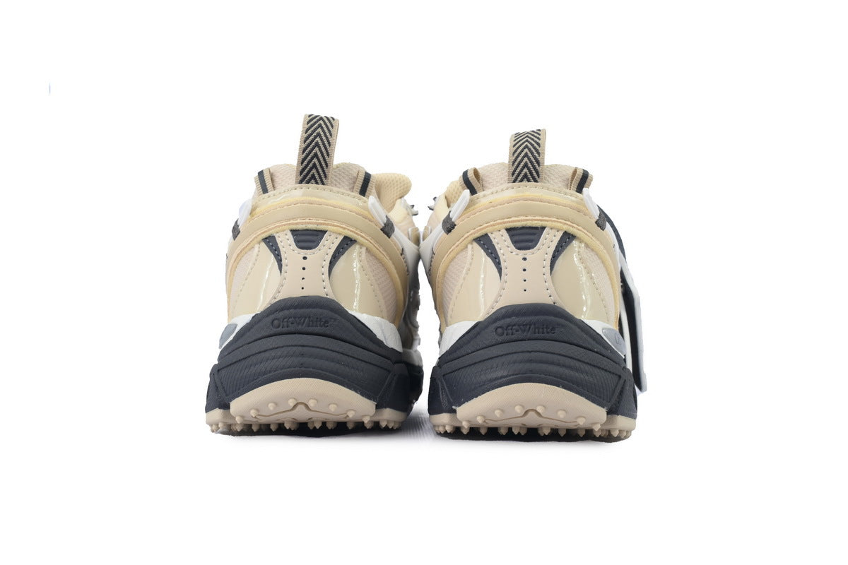 Off-White Be Right Back Women's Men's Shoes | Cream & Beige Black Sole Retro Sneakers