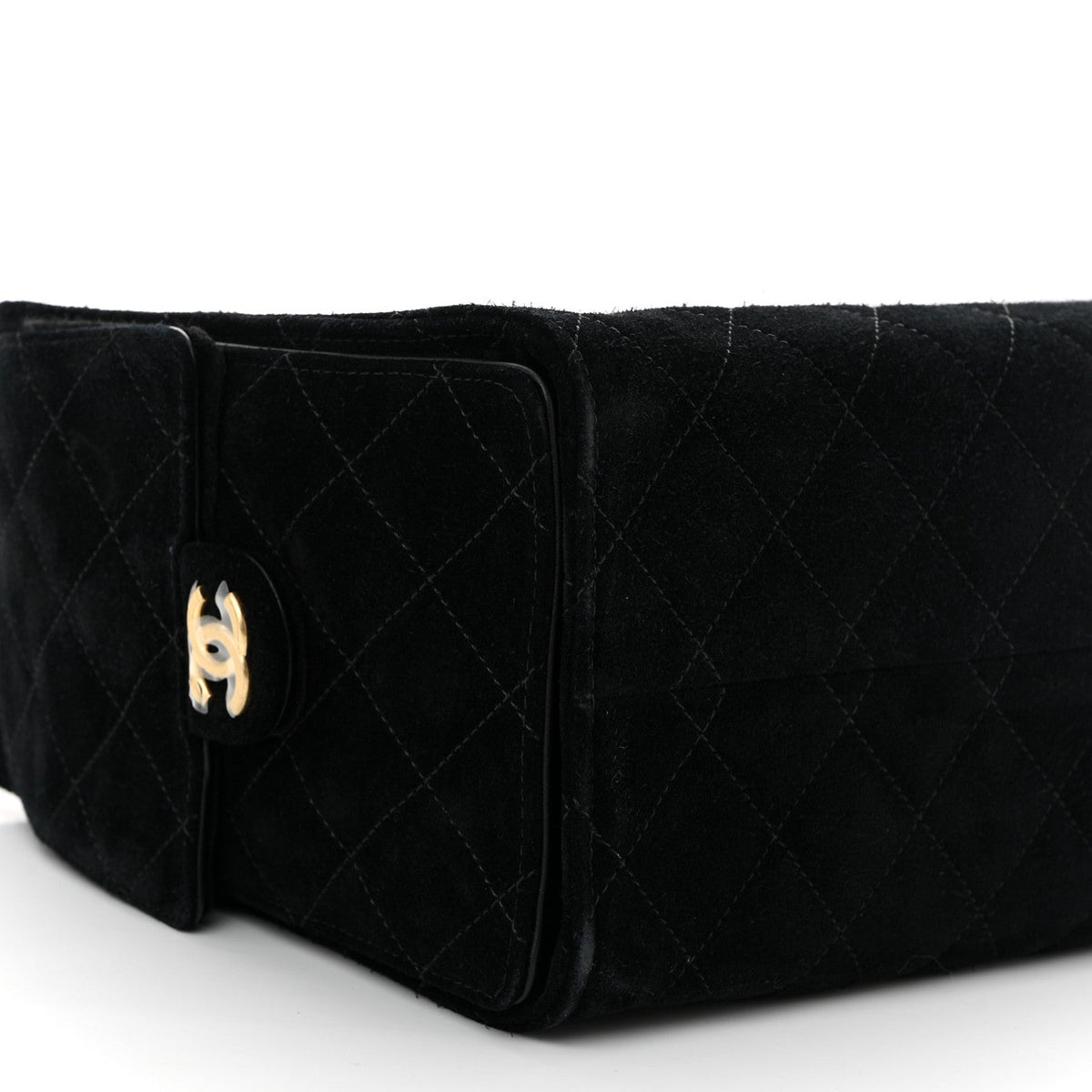 Suede Quilted Small Chanel 25 Handbag Black