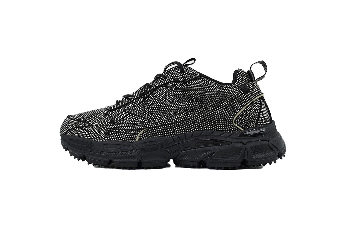 Off-White Be Right Back Women's Men's Black Sparkle Chunky Sneakers