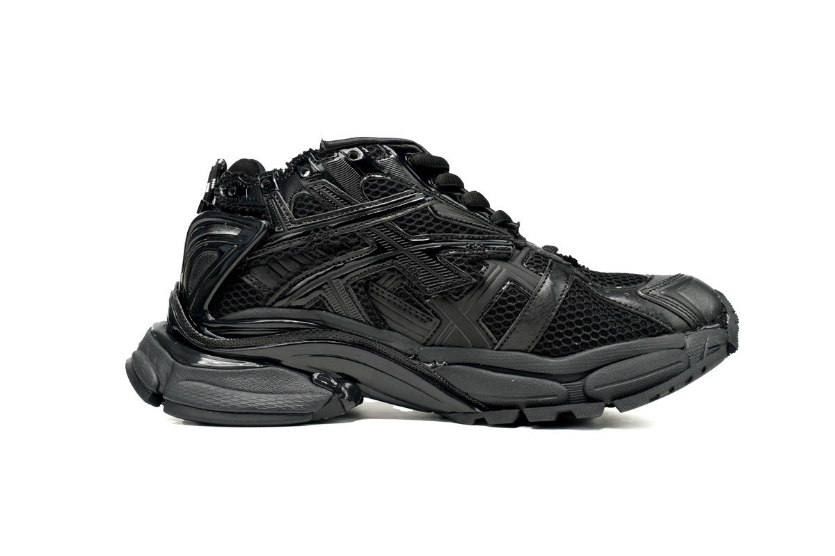 Balenciaga  men's shoes Track Sneaker ¨C Distressed Low-Top Runner  black