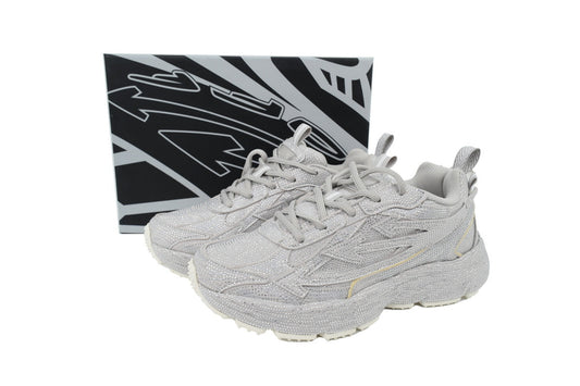 Off-White Be Right Back Women's Men's Silver Sparkle Chunky Sneakers