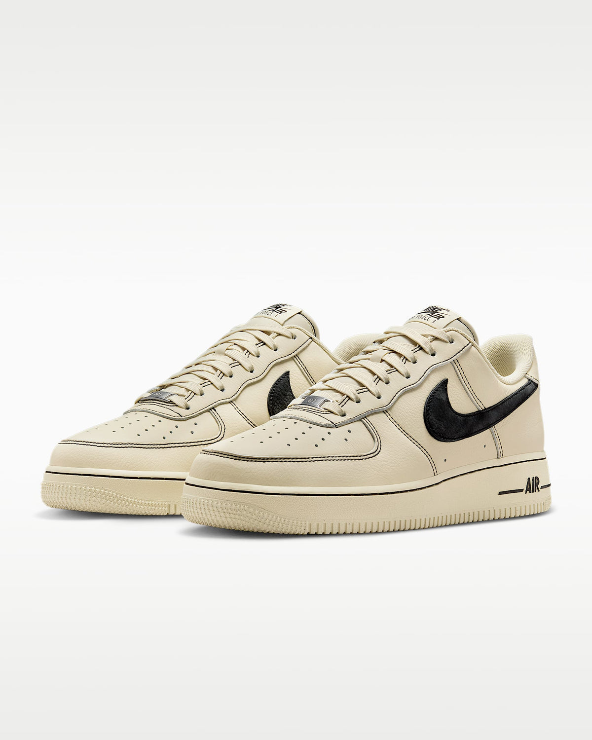 Nike Air Force 1 '07 Cream Black Contrast Stitching Sneakers mens low top shoes
