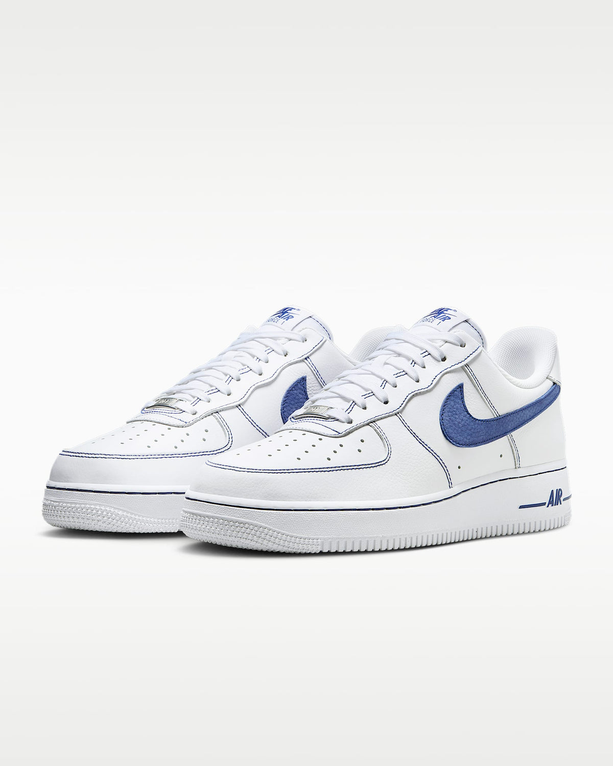 Nike Air Force 1 '07 White Blue Contrast Stitching Sneakers mens low top shoes