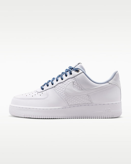 Nike Air Force 1 '07 White Woven Detail Blue Rope Laces Sneakers mens low top shoes