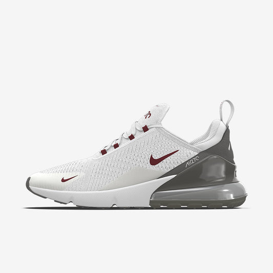 Nike Air Max 270 By You ¨C White/Burgundy/Dark Grey Custom Sneaker