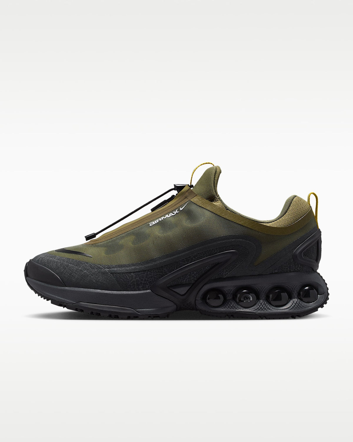 Nike Air Max DN Roam ¨C Olive Green / Black Mesh Athletic Sneakers