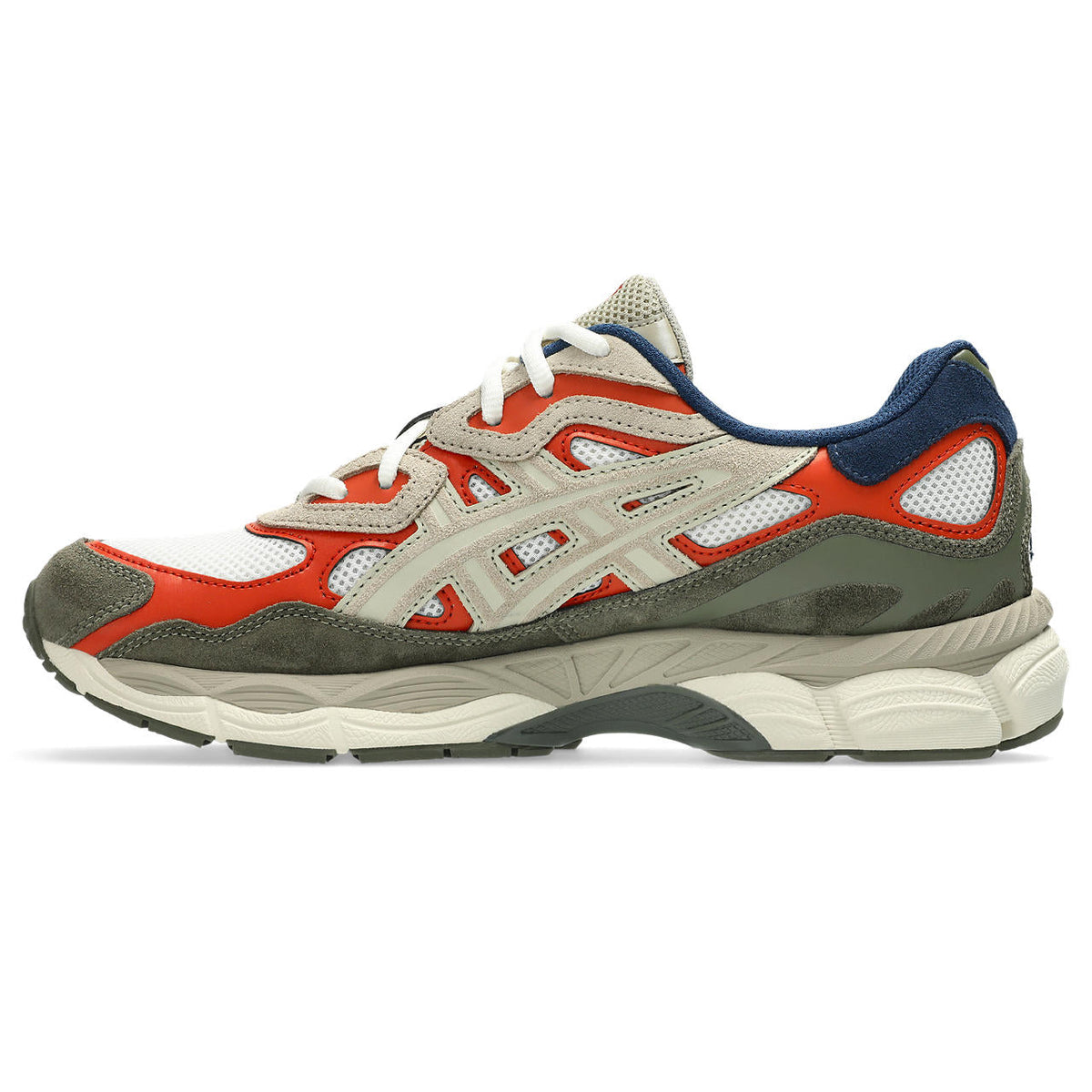Asics womens shoes  neutral running shoes mens  sneakers Gel-NYC ¨C White/Orange/Olive Green Sneaker
