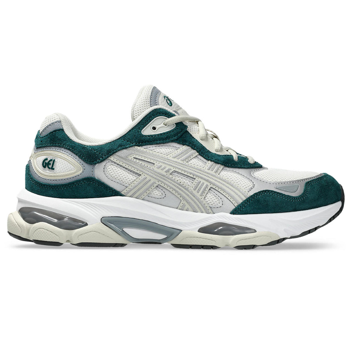 Asics womens shoes  neutral running shoes mens  sneakers Gel-Nimbus 24 ¨C Cream/Teal Green Sneaker