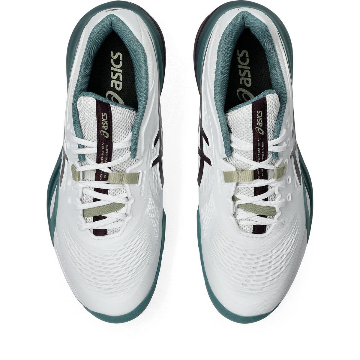Asics womens shoes  neutral running shoes mens  sneakers Gel-Resolution ¨C White/Burgundy/Teal Green Tennis Sneaker