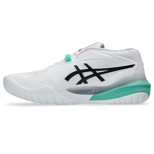 Asics womens shoes  neutral running shoes mens  sneakers Gel-Resolution ¨C White/Black/Turquoise Tennis Sneaker