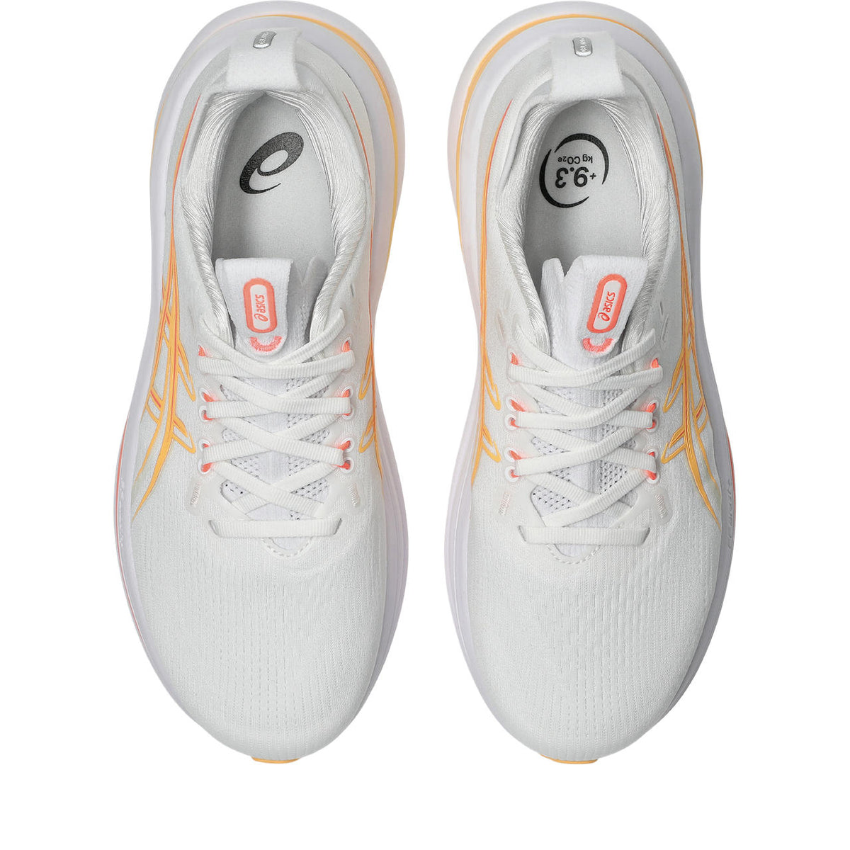 Asics womens shoes  neutral running shoes mens  sneakers Gel-Nimbus 27 White / Orange / Yellow