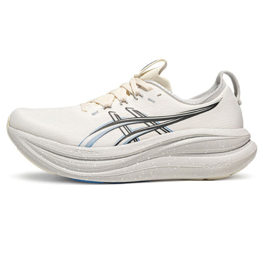 Asics womens shoes  neutral running shoes mens  sneakers Gel-Nimbus 27 Cream / Black / Light Blue