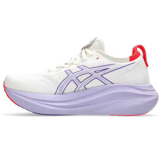Asics womens shoes  neutral running shoes mens  sneakers  Gel-Nimbus 28 ¨C White/Lavender/Red Running Shoe