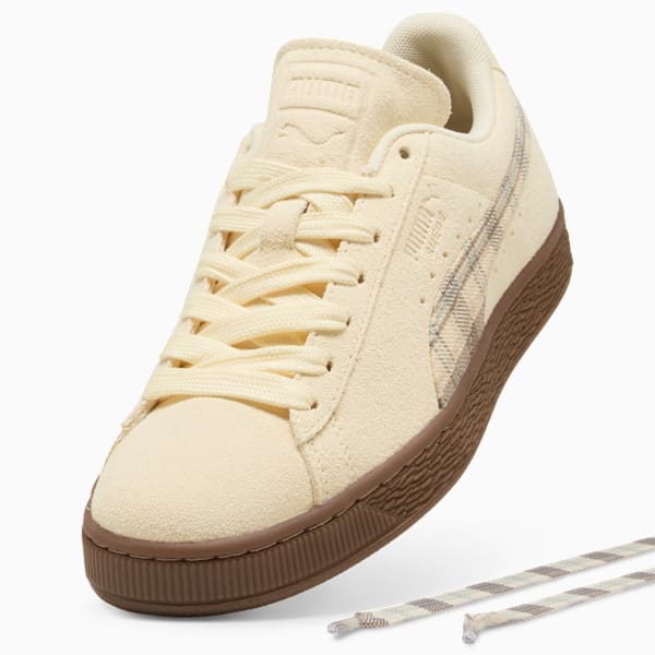 Puma Suede ¡ª Cream / Plaid puma shoes for men  womens shoes  roma shoes