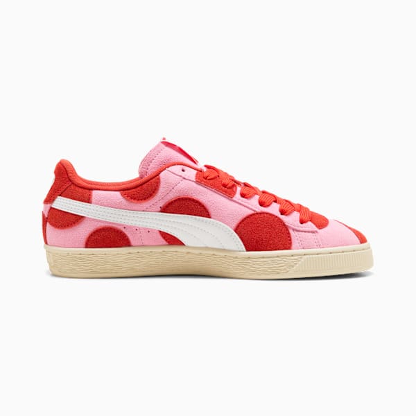 PUMA Suede Classic Pink-Red Polka Dot  puma shoes for men  womens shoes  roma shoes