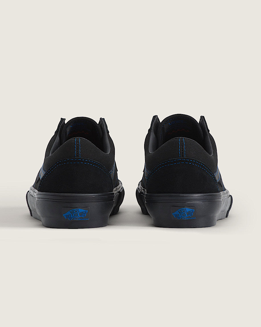 Vans Old Skool Black With Blue Stitching slip on shoes mens vans womens vans shoes slip on