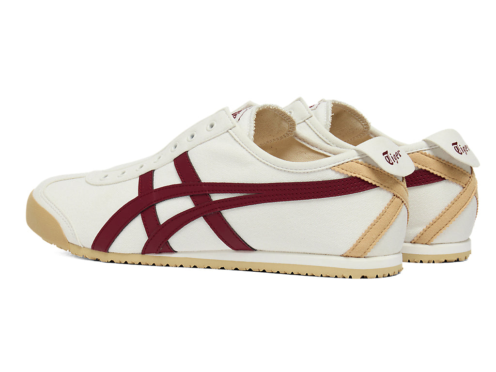 Onitsuka Tiger Mexico 66 Slip-On Unisex Sneakers ¨C Cream Burgundy Stripe  running shoes women asics mens shoes