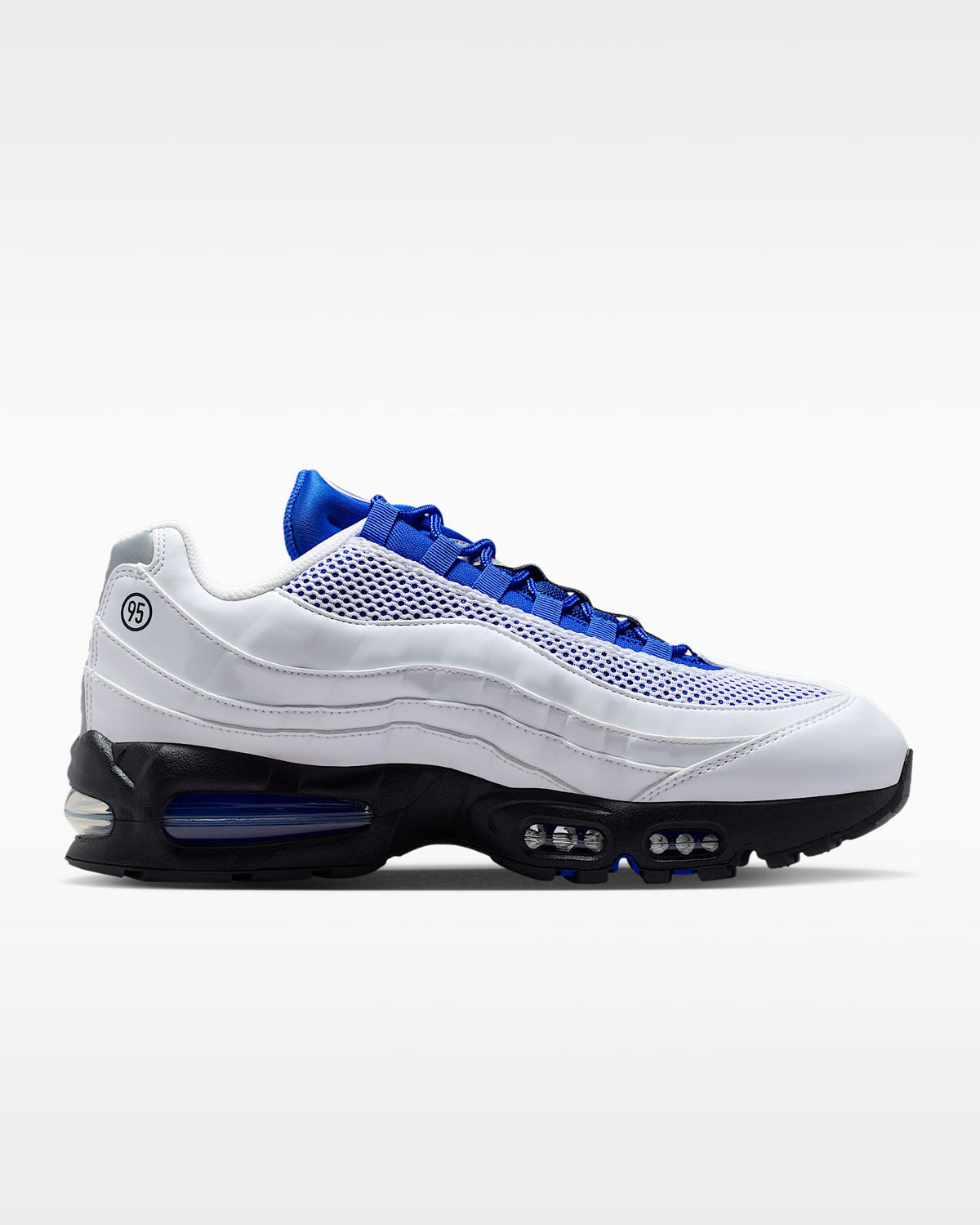 Nike Air Max 95 ¨C White / Royal Blue Mesh Athletic Sneakers
