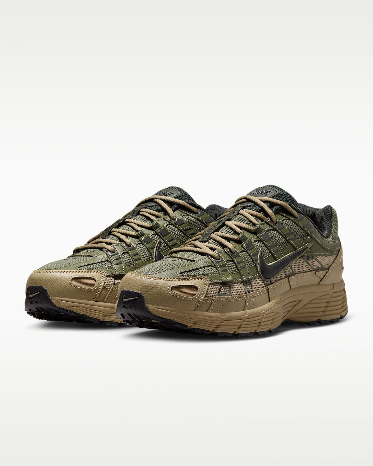 Nike P-6000 ¨C Olive Green / Tan Mesh Athletic Sneakers