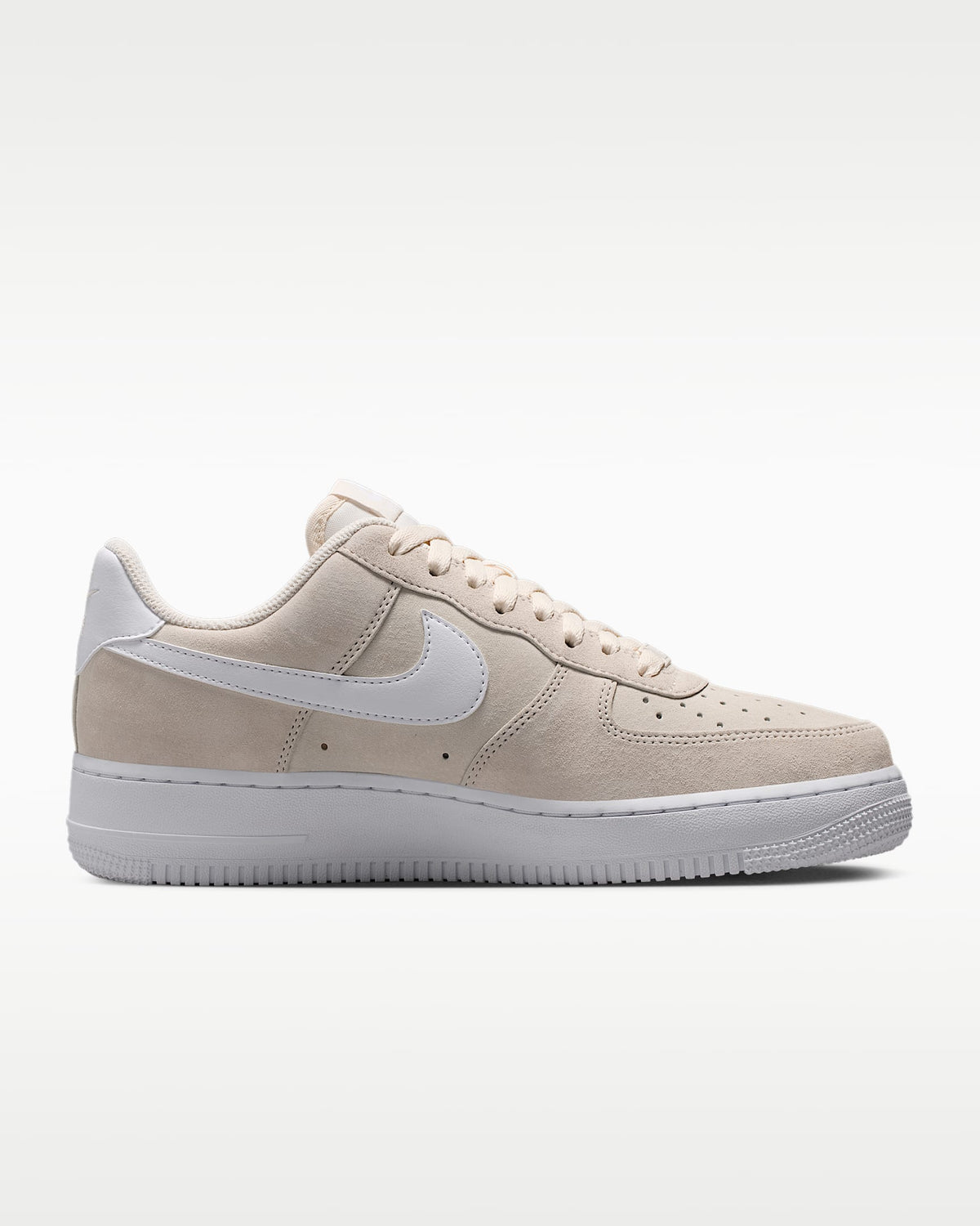Nike Air Force 1 '07 Beige Suede White Mini Gold Swoosh Sneakers mens low top shoes