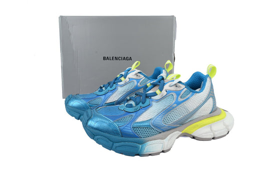 Balenciaga  men's shoes Track 3XL Sneaker ¨C Low-Top Chunky Sole runners Blue-to-yellow gradient