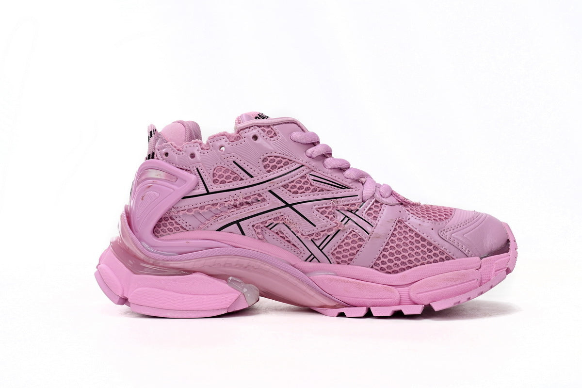 Balenciaga  men's shoes Track  Runner Sneaker ¨C Distressed Low-Top balenciaga runners pink