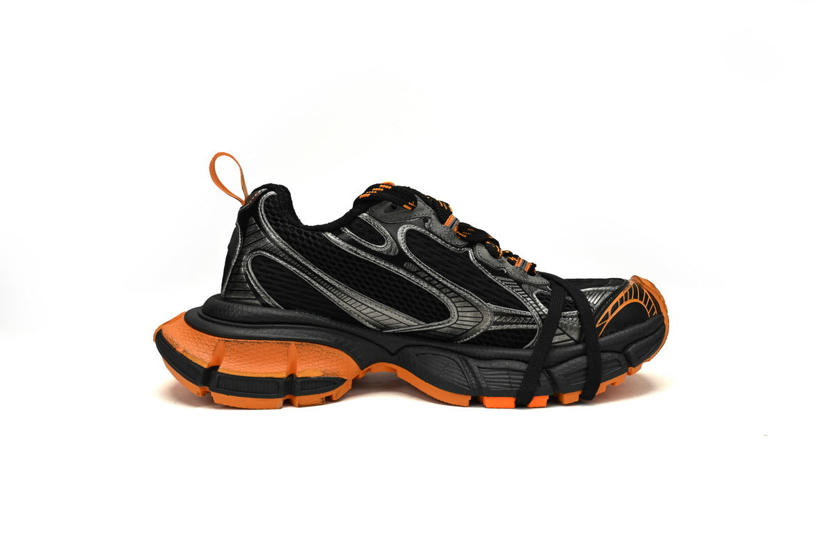 Balenciaga 3XL  men's shoes Track Sneaker ¨C Low-Top Chunky Sole  balenciaga runners Black Orange