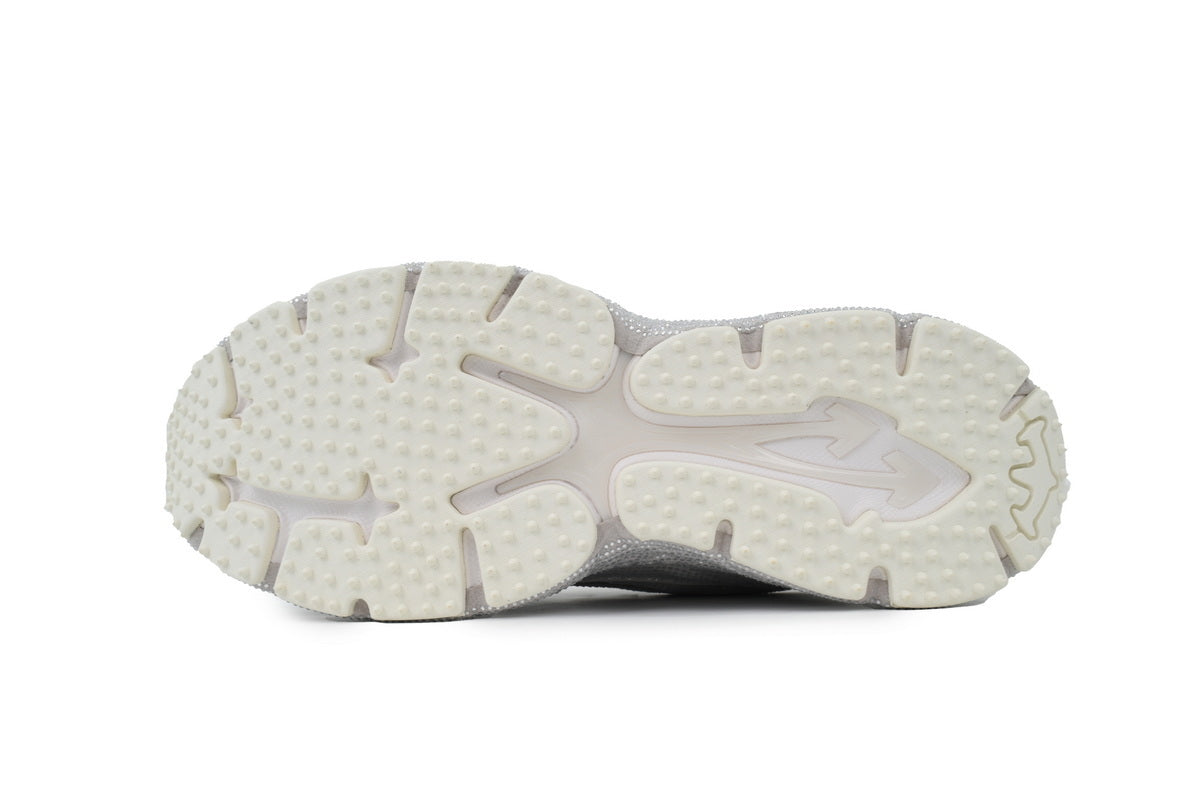 Off-White Be Right Back Women's Men's Silver Sparkle Chunky Sneakers
